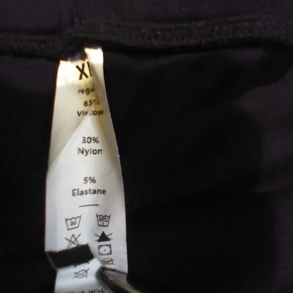 Womens Black Yoga Pants XL Stretch Casual Viscose Blend Back Pockets Walking - Picture 6 of 6